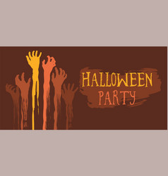 Halloween Party Poster With Zombie S Hand