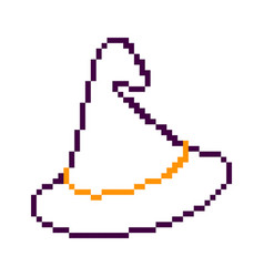 Halloween Witch Hat Pixel Line Art