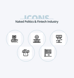 Naked Politics And Fintech Industry Line Icon