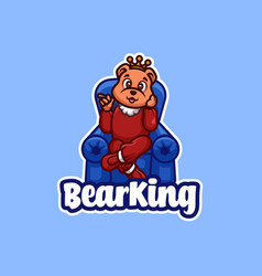 Bear King Cartoon Mascot Logo Design