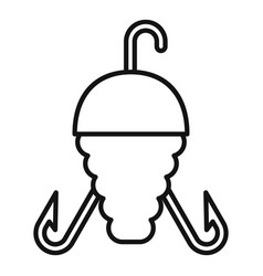 Triple Hook Bait Icon Outline Sport