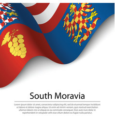 Waving Flag Of South Moravia Is A Region Of Czech