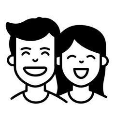 Boy And Girl Couple Flat Icon Isolated On White