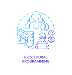 Procedural Programming Blue Gradient Concept Icon