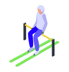 Ski Jumping Sport Icon Isometric Winter