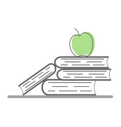 Stack Of Books With Apple