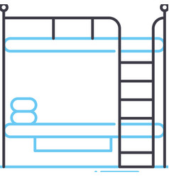 Two Level Bed Line Icon Outline Symbol