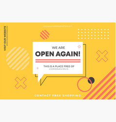 We Are Open Again Background Template Design