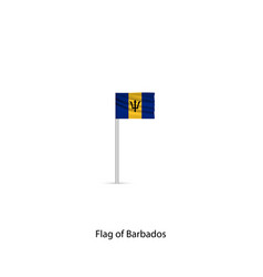 Flag Of Barbados On A Chrome Pole