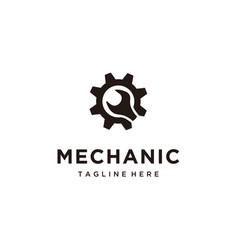 Gear Wrench Spanner Logo Design Icon