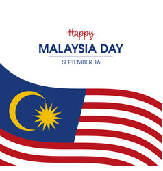 Happy Malaysia Day Waving Flag Shape Icon