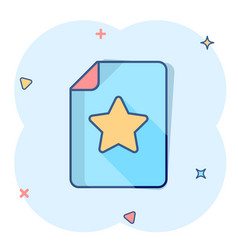 Document With Star Icon In Comic Style Wish List