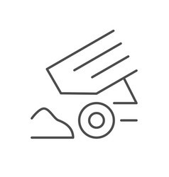 Dump Truck Unloading Line Icon