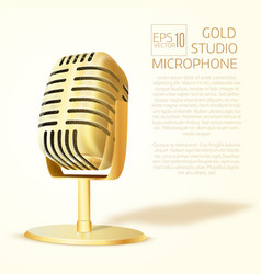 Shining Golden Studio Microphone Realistic