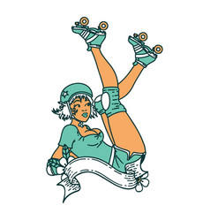 Tattoo Style Icon A Pinup Roller Derby Girl