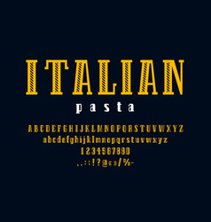 Italian Pasta Font Spaghetti Type Retro Alphabet