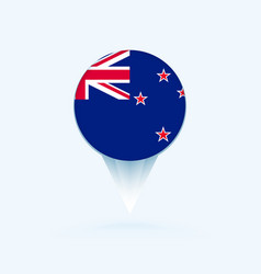 Map Pointer With Flag Of New Zealand