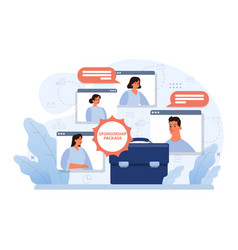 Team Collaborates On Virtual Meetings Flat