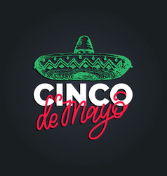 Cinco de mayo hand lettering translation from Vector Image