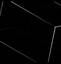 3d White Outline Cuboid On A Black Background