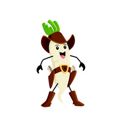 Cartoon Wild West Daikon Radish Cowboy Vegetable