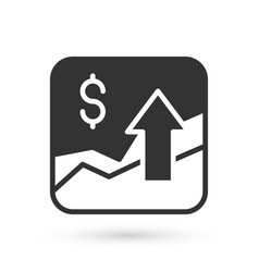 Grey Financial Growth Increase Icon Isolated