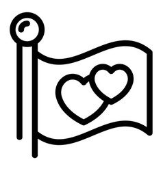 Heart Flag Empowerment Icon Outline Style