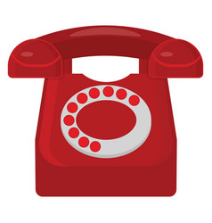 Old Red Telephone On A White Background