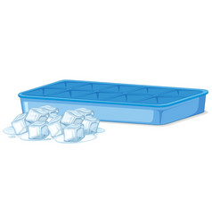 Pile Ice And Empty Ice Tray On White Background