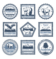 Vintage National Park Stamps Set