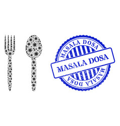 Grunge Masala Dosa Stamp And Bacterium Food