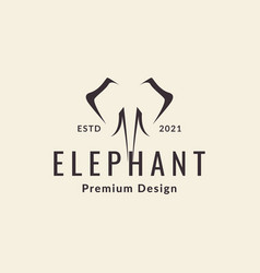 Hipster Minimal Face Elephant Logo Design Graphic