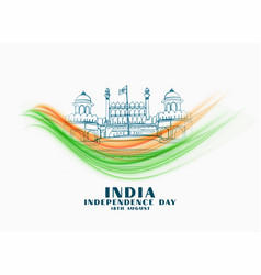 India Independence Day Background With Red Fort