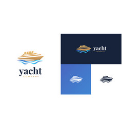 Luxury And Elegant Golden Yacht Logo Design