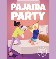 Pajama Party Poster With People Fighting