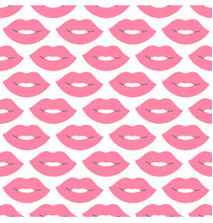 Pink Lips On White Background Seamless