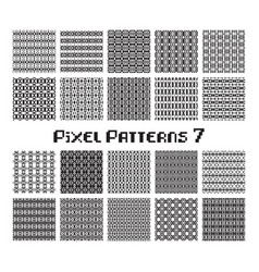 Pixel Pattern Seamless Black And White Color