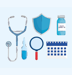 Bundle Six Covid19 Vaccine Set Icons