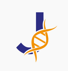 Dna Logo On Letter J Genetics Logotype Medicine