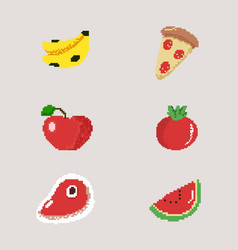 Flat Design Pixel Art Food