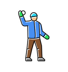 Snowball Fight Winter Season Color Icon