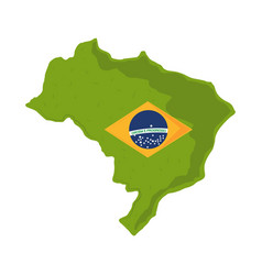 Brazil Map And Flag