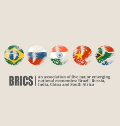 Brics Union Members National Flags