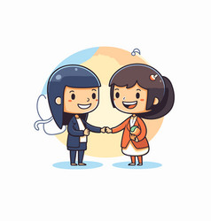 Businessman And Businesswoman Shaking Hands