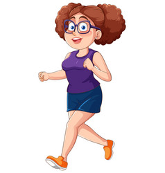 Chubby Woman Running Exercise