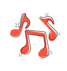 Music Note Icon In Comic Style Song Cartoon