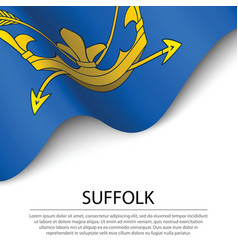 Waving Flag Of Suffolk Is A County Of England