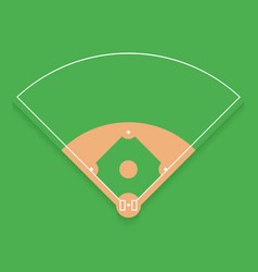 Baseball Field From Top View Flat Design