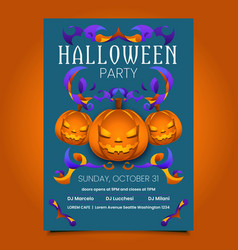 Flat Halloween Pumpkin Posters Design