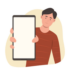 Man Holding Mobile Phone With Blank Screen